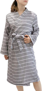 間紋紗布毛巾浴袍
