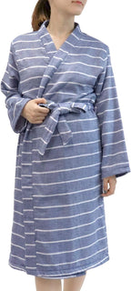 間紋紗布毛巾浴袍