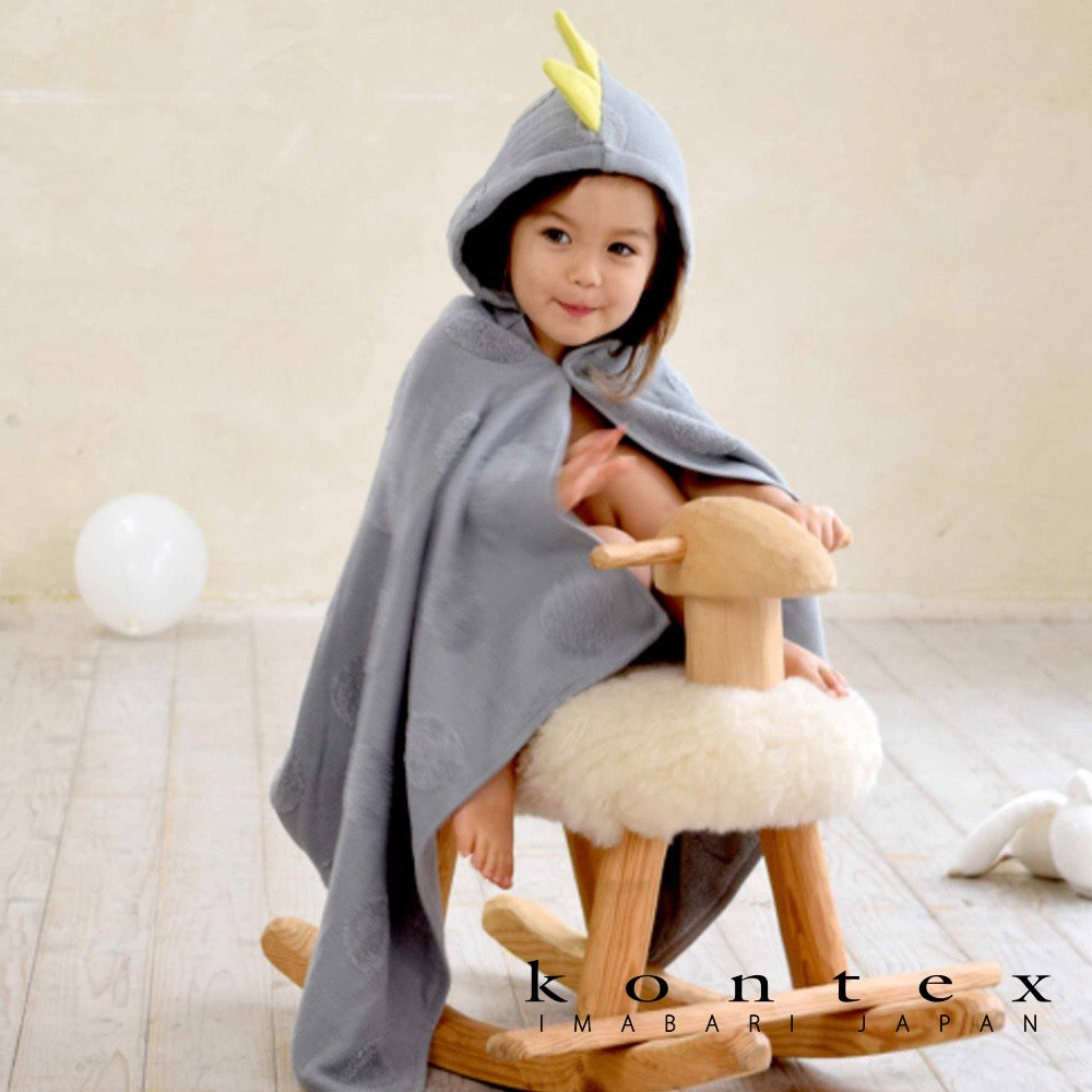 <SALE> 今治純棉小恐龍連帽浴巾 (Clearance）