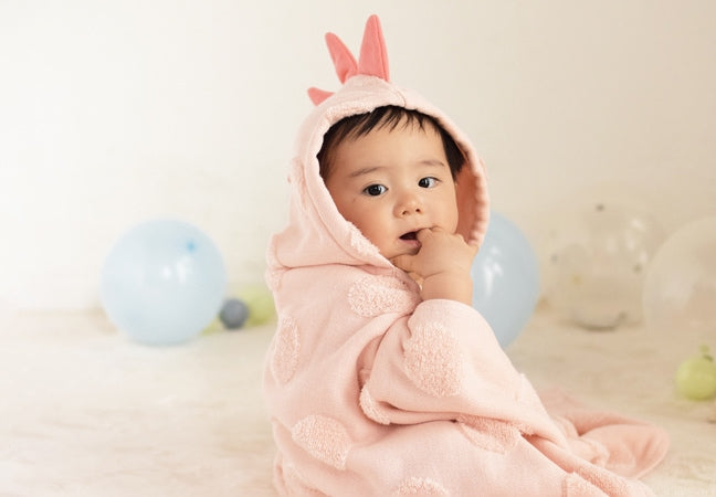 <SALE> 今治純棉小恐龍連帽浴巾 (Clearance）