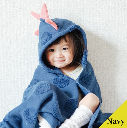 <SALE> 今治純棉小恐龍連帽浴巾 (Clearance）